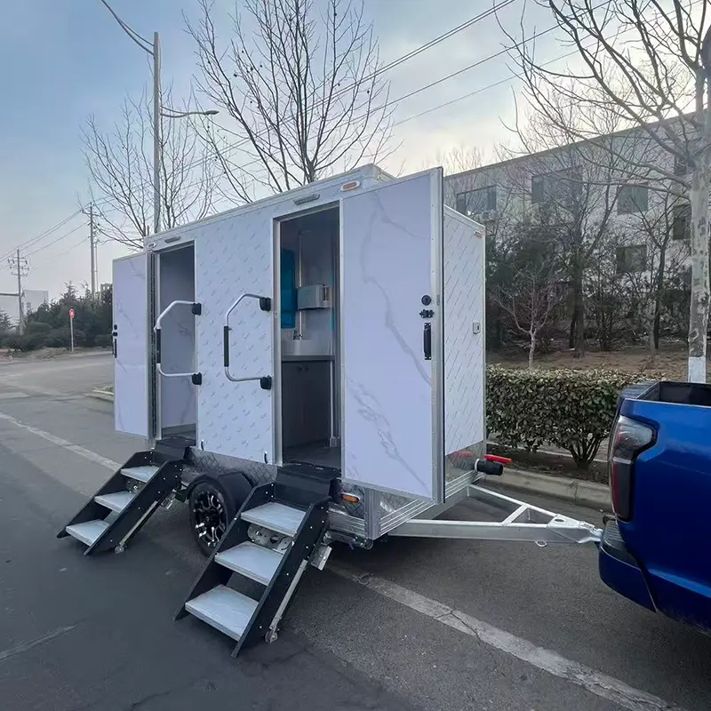 2ステーションポータブルトイレトレーラー